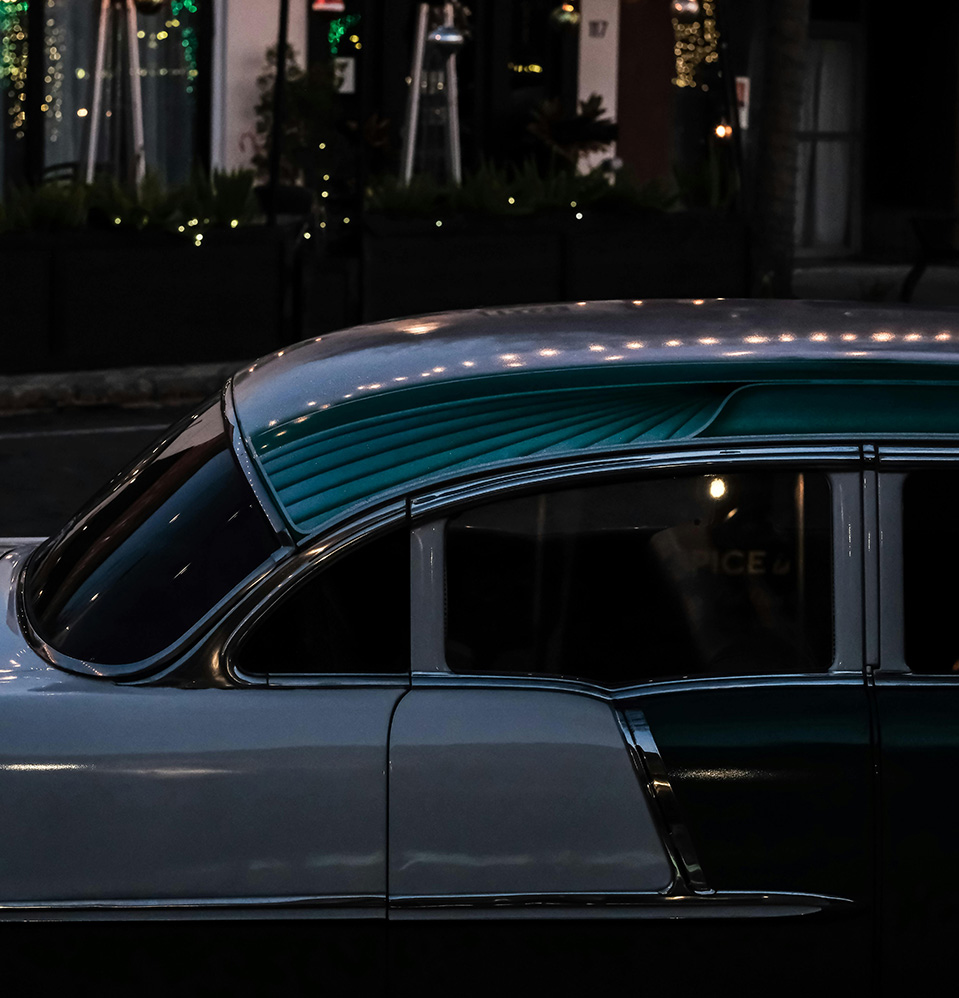 black limo at a pary