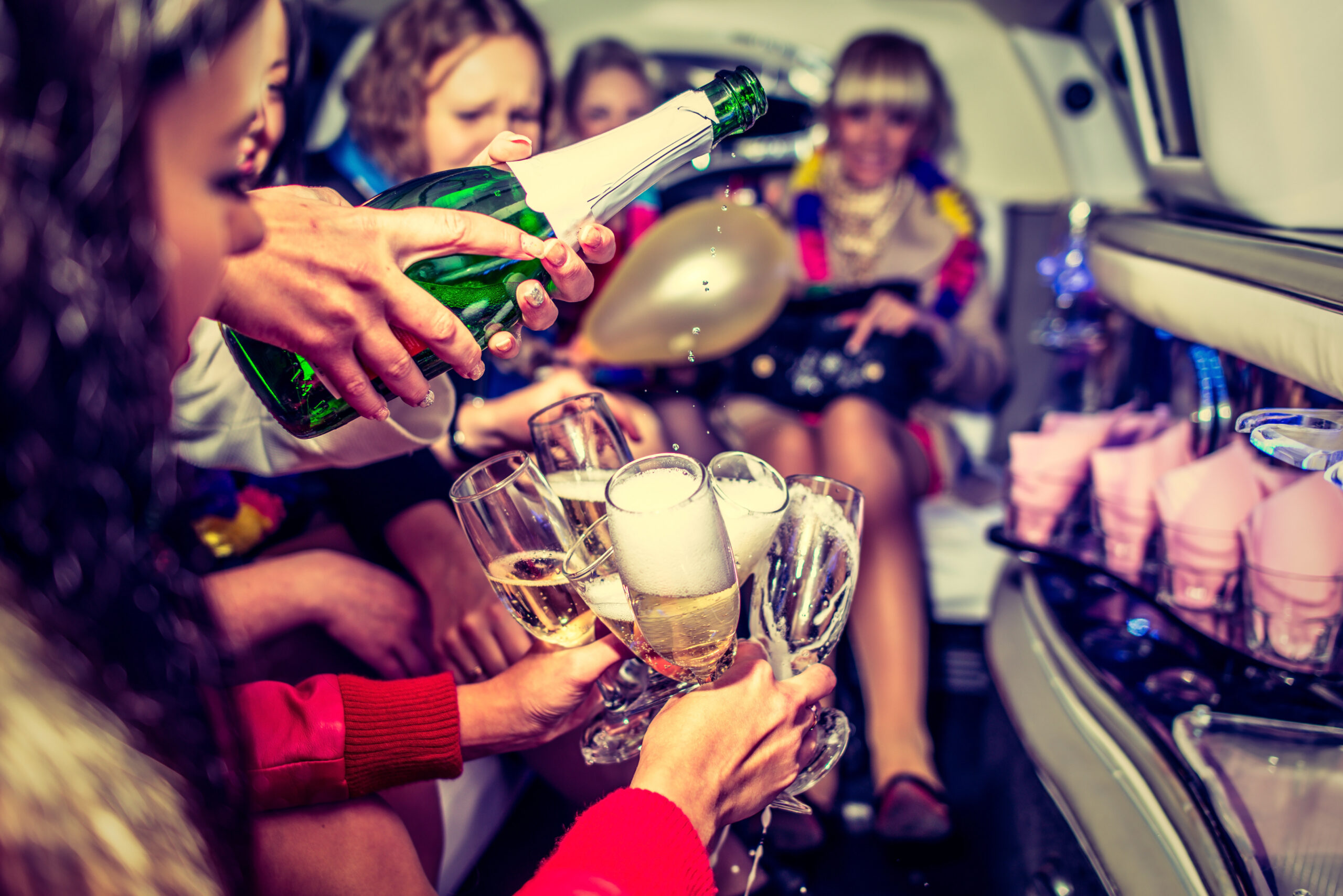 Hen-party with champagne
