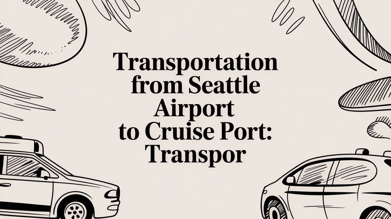 Transportation from seattle airport to cruise port transportation illustration