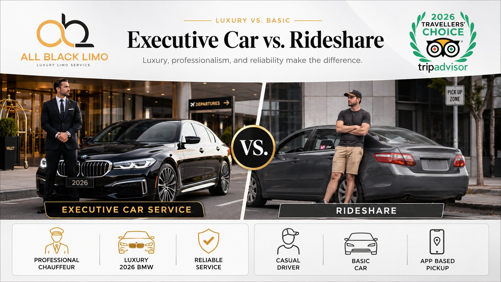 Executive car service seattle flat rate in house chauffeurs car comparison