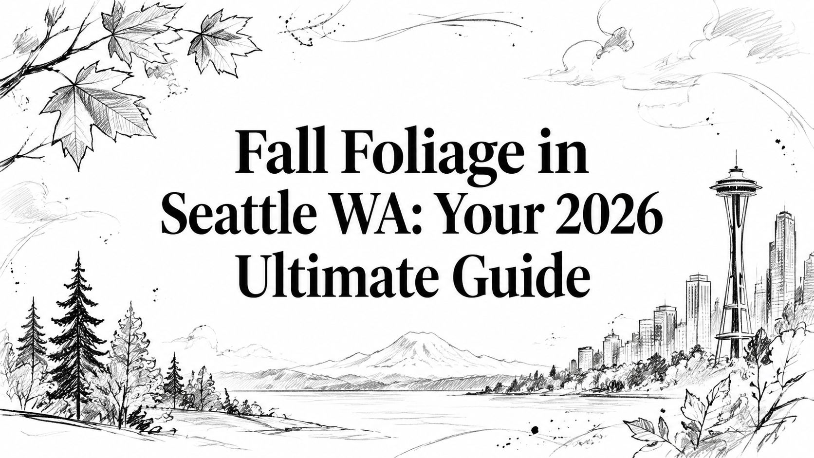 Fall foliage in seattle wa seattle illustration